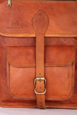 Brown Leather Rucksack Vintage Backpack - Fits 15 Inch Laptops And IPads - Handsome Patina Deepens As Ages - Waterproof, Ideal For Business, Travel, Gym - Suits Men Or Women -Backpack Shop 91spVfkvkSL