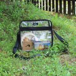 MAY TREE Clear Bag Stadium Approved, Cold-Resistant, Lightweight And Waterproof, Transparent Tote Bag And Gym Clear Bag, See Through Tote Bag For Work, Sports Games And Concerts-12 X12 X6 (Black-S) -Backpack Shop 91ulniy91UL