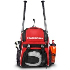 DashSport Baseball Bag Softball Backpack Bat Bag | T-Ball Equipment And Softball Bag | Bat Pack (Red) -Backpack Shop 91urBX9SIbL