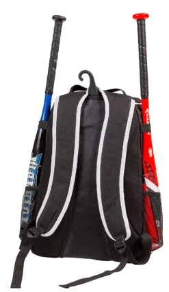 Athletico Baseball Bat Bag - Backpack For Baseball, T-Ball & Softball Equipment & Gear For Youth And Adults | Holds Bat, Helmet, Glove, Shoes | Separate Shoe Compartment, Fence Hook (Black) -Backpack Shop 91wUdf5ZXOL