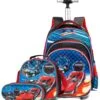 Meetbelify 3Pcs Rolling Backpack For Boys,School Backpack With Wheels For Boys