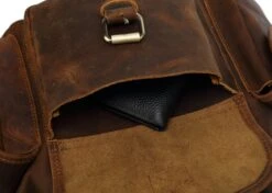 Kenox 16" Genuine Leather Laptop Backpack Vintage College School Bookbag (Brown) -Backpack Shop 91zsWvhZSSL