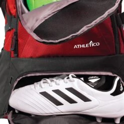 Athletico National Soccer Bag - Backpack For Soccer, Basketball & Football Includes Separate Cleat And Ball Holder (Red) -Backpack Shop A13K58ZdcdL
