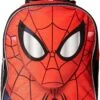 Disney Spiderman Face 12" Rolling Backpack Red Toddler Size